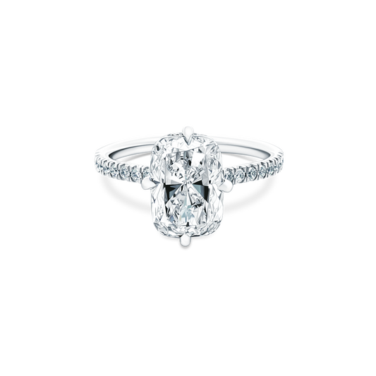 Martin Flyer Cushion Diamond Pave Engagement Ring — photo 1 of 3