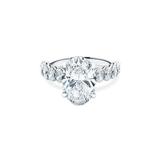 Martin Flyer Oval Diamond Shared Prong Engagement Ring — photo 1 of 3