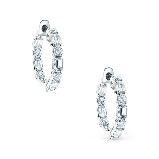 18k white gold inside-out diamond hoops 150-6562