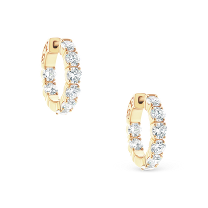 150-6624 3.25ct 18k Yellow Gold Diamond Hoops