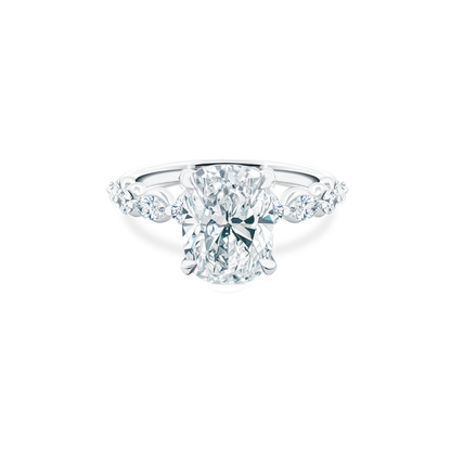 Elongated Cushion Cut Lab Grown Diamond Shared Prong Engagement Ring with 3.50ct center diamond