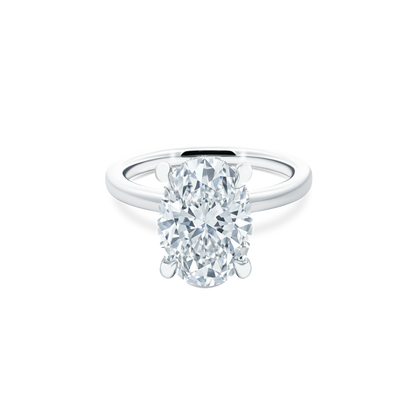 Oval Cut Lab Grown Diamond Solitaire Engagement Ring with 3.50ct center diamond