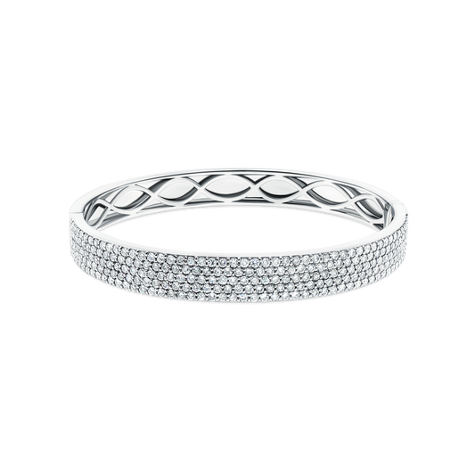 170-4227 3.56ct 18k White Gold Pavé Diamond Bangle