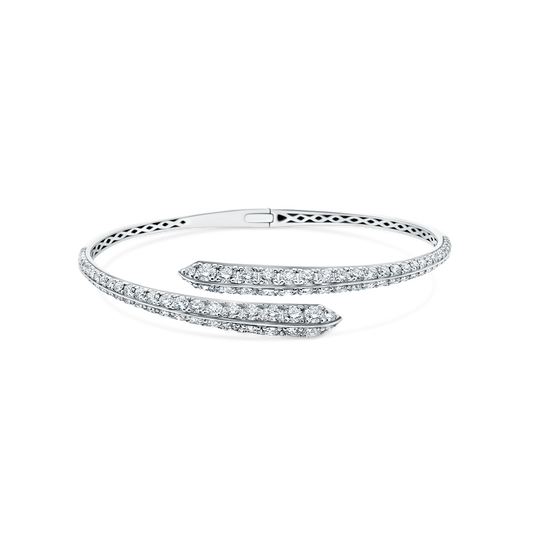 3.63ct 18k White Gold Diamond Cuff Bracelet — photo 1 of 2