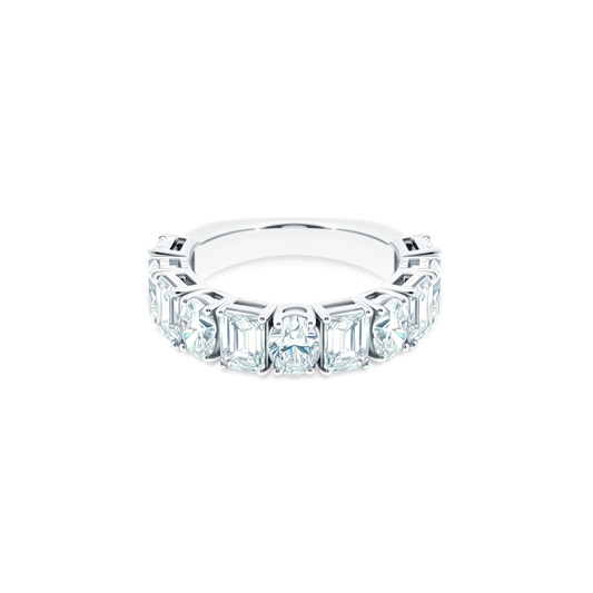 18k white gold mixed shape diamond band 110-9135