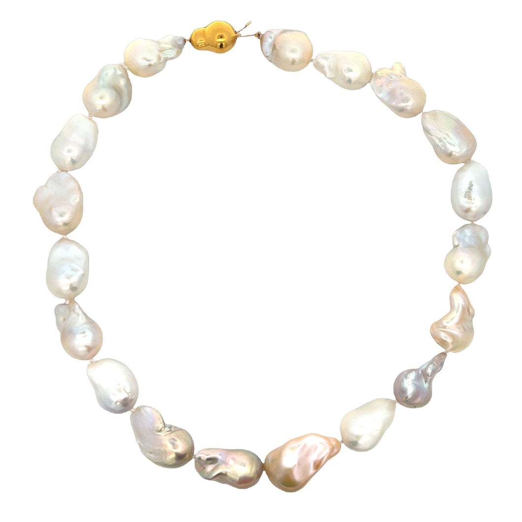 Fresh Water Multi Baroque Pearl Necklace - 18