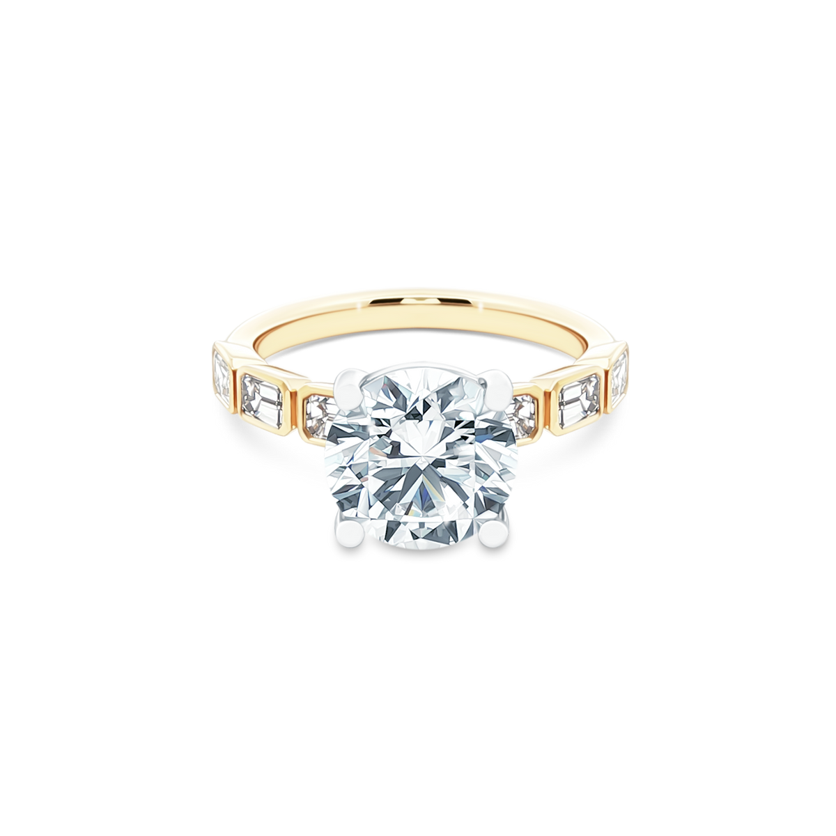 Precision Set Round Diamond Channel Set Engagement Ring — photo 1 of 3
