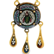 Estate piece: 14k yellow gold enamel necklace. 
Necklace measures 1...