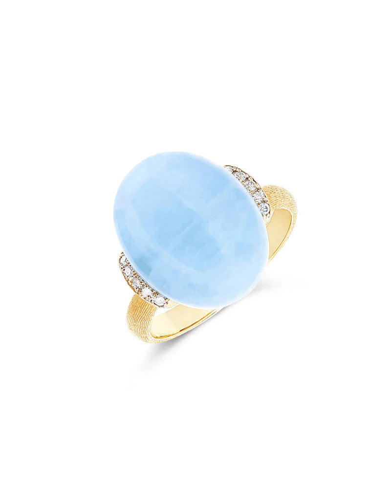 Refined 18 kt yellow gold ring by Nanis, hand-engraved with the bur...