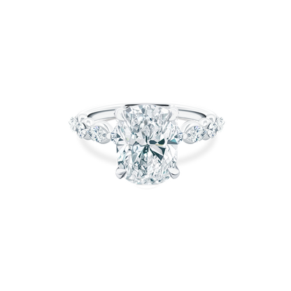 Elongated Cushion Cut Lab Grown Diamond Shared Prong Engagement Ring with 4.00ct center diamond