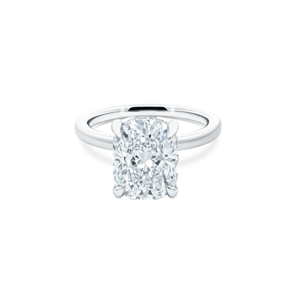 Elongated Cushion Cut Lab Grown Diamond Solitaire Engagement Ring with 4.00ct center diamond