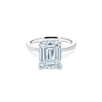 Emerald Cut Lab Grown Diamond Solitaire Engagement Ring with 4.00ct center diamond