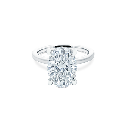 Oval Cut Lab Grown Diamond Solitaire Engagement Ring with 4.00ct center diamond