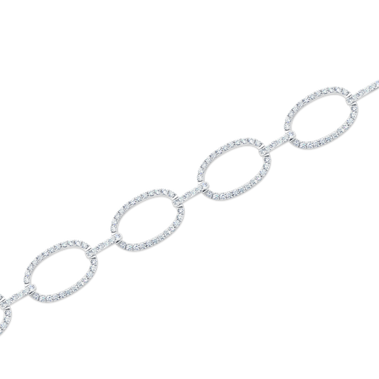 4.41ct 14k White Gold Diamond Circle Link Bracelet — photo 1 of 2