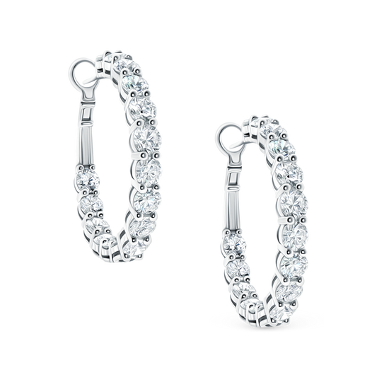 4.41ct 18k White Gold Diamond Hoops — photo 1 of 1