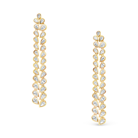 4.68ct 18k Yellow Gold Diamond Earrings, SKU 150-6423