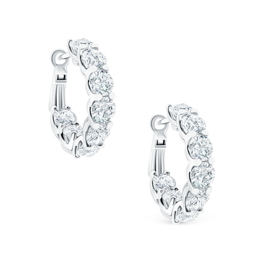 4.72ct 18k White Gold Diamond Small Hoops — photo 1 of 1