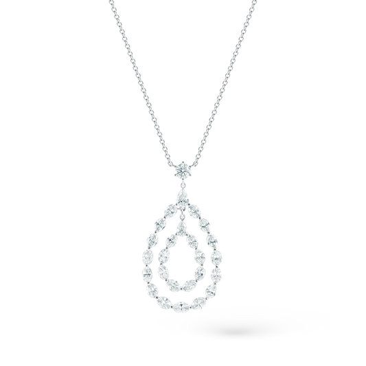 165-1892 — 4.84ct 18k White Gold Diamond Drop Necklace