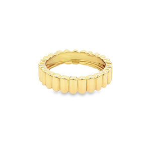 14k Yellow Gold Fluted Pinky Ring