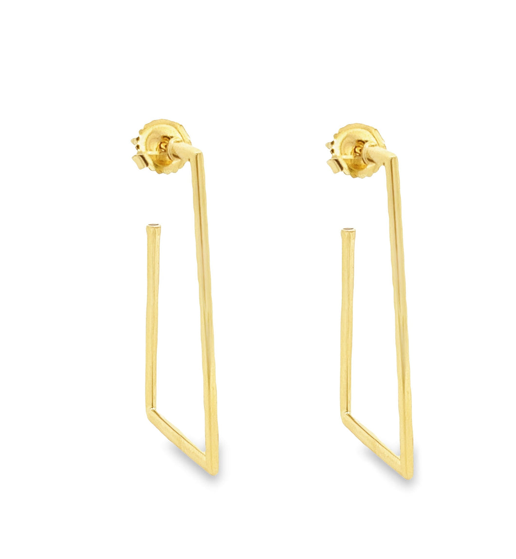 18k yellow gold rectangle hoop earrings from Roberto Coin. 
Earring...