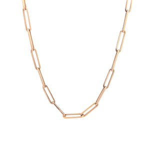 14k rose gold link chain necklace measures 20