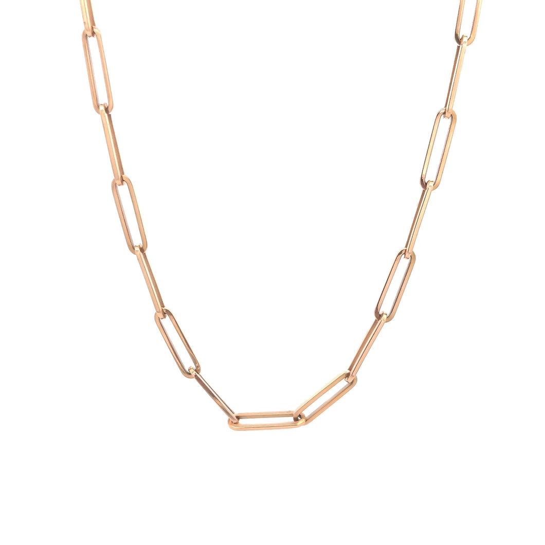 14k rose gold link chain necklace measures 20
