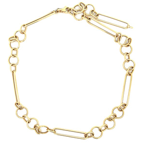 Link chain necklace in 14k yellow gold, measures 19.5