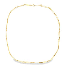 18k yellow gold link chain necklace measures 18