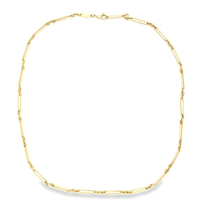 18k yellow gold link chain necklace measures 18