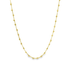 14k gold necklace with disco beads around the whole necklace. Avail...