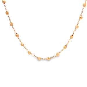 14k gold necklace with disco beads around the whole necklace. Avail...