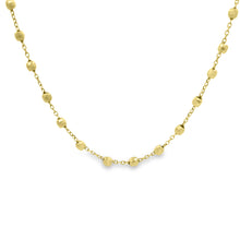 14k gold necklace with disco beads around the whole necklace. Avail...