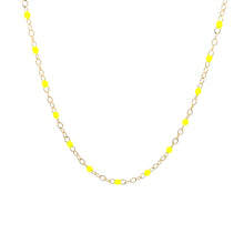 14k yellow gold necklace with enamel beads around the whole necklac...