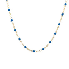 14k yellow gold necklace with enamel beads around the whole necklac...