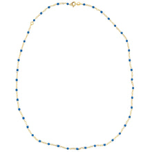 14k yellow gold necklace with enamel beads around the whole necklac...