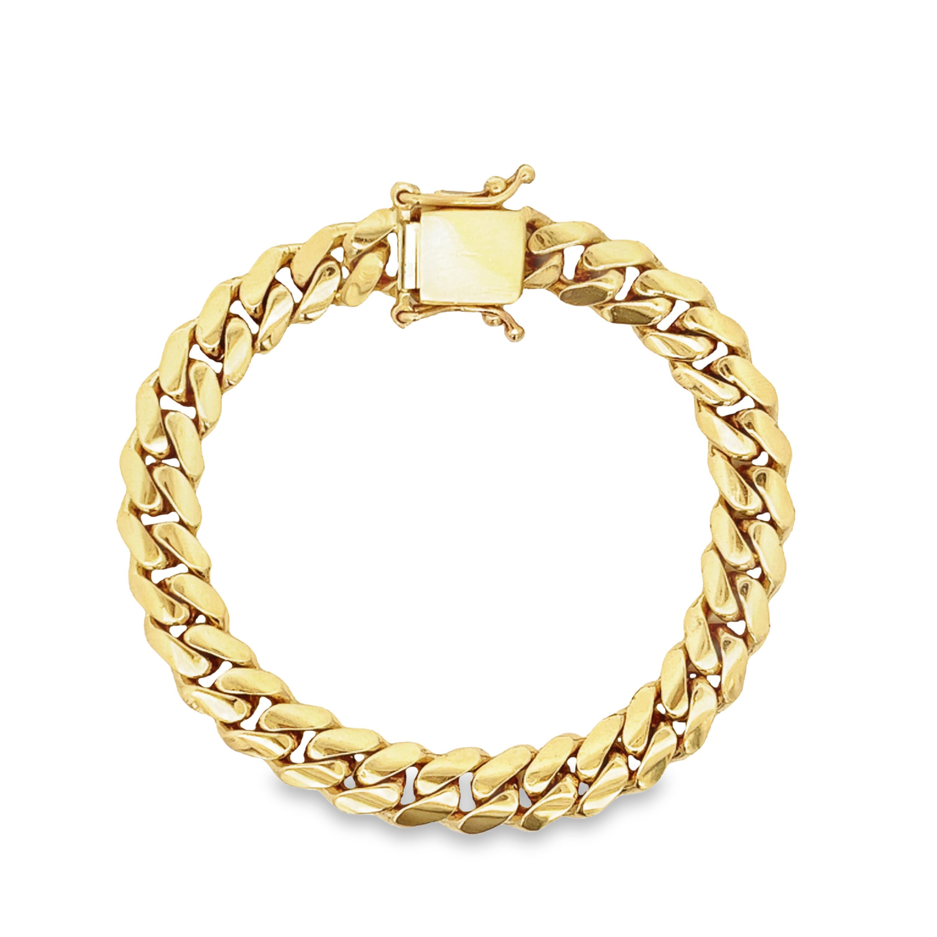 For Men Cuban Link Bracelet Solid Gold Cuban Link Bracelet Solid