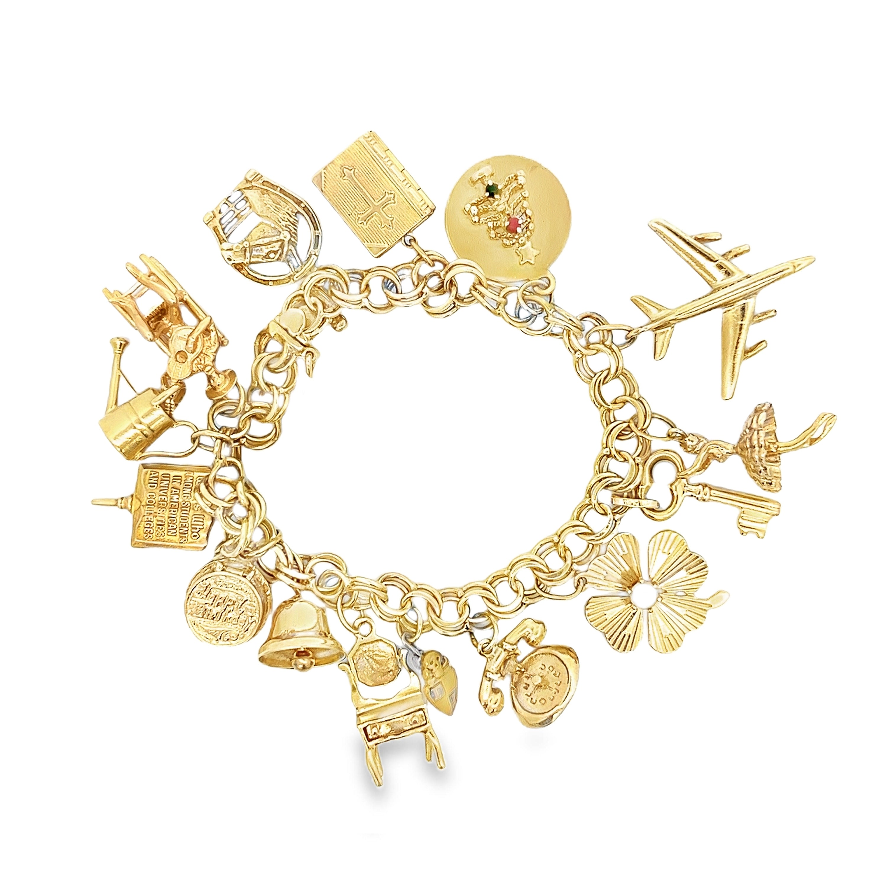 440-2297 Estate 14k Yellow Gold Charm Bracelet – Gross