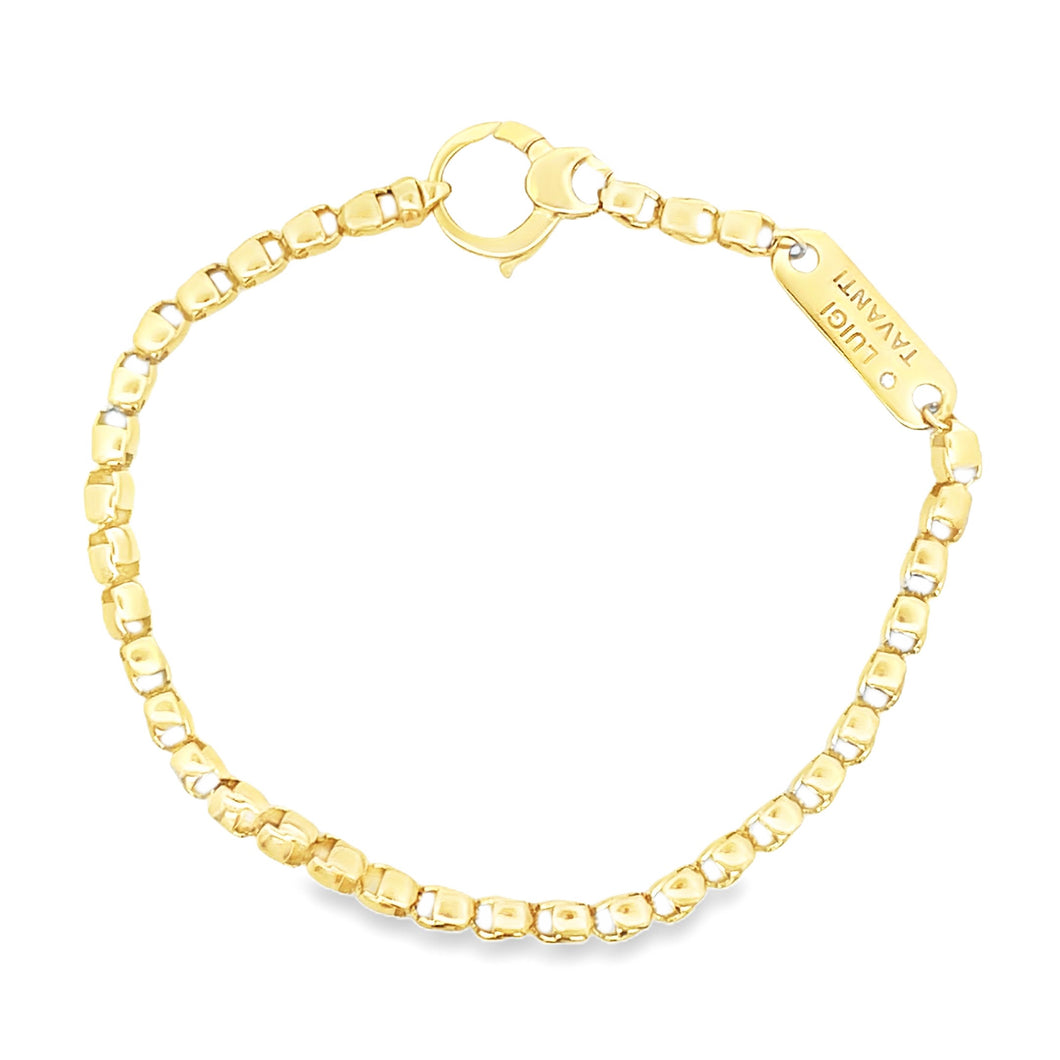 18k yellow gold mens link bracelet by Luigi Tavanti. Bracelet measu...