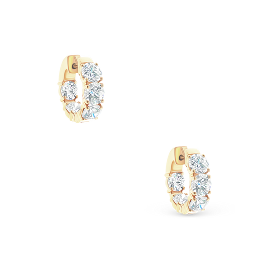 150-6621 5.00ct 18k Yellow Gold Diamond Hoops