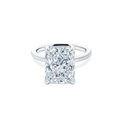 Elongated Radiant Cut Lab Grown Diamond Solitaire Engagement Ring with 5.00ct center diamond