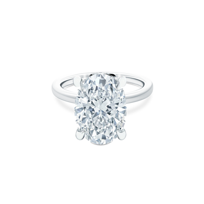 Oval Cut Lab Grown Diamond Solitaire Engagement Ring with 5.00ct center diamond