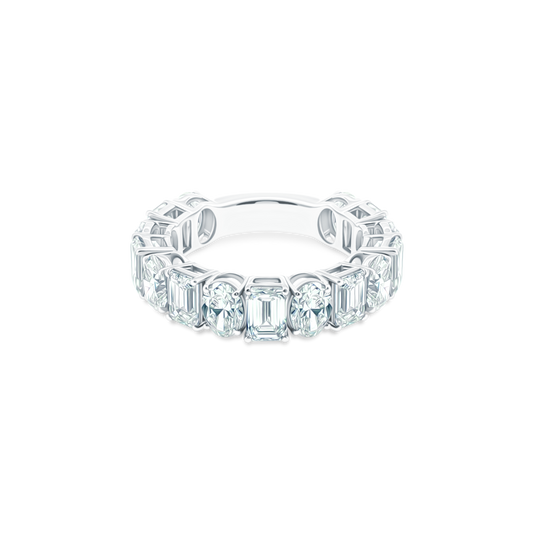 18k white gold mixed shape diamond band 110-8635