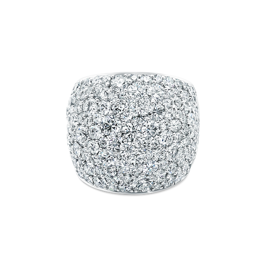 5.89ct 18k White Gold Diamond Wide Pavé Ring - SKU 130-2041