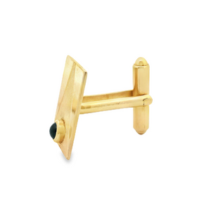 Estate piece: 14k Yellow Gold onyx cuff link

