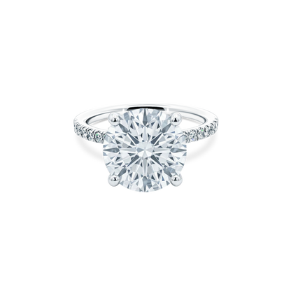 Round Brilliant Lab Grown Diamond Pave Engagement Ring with 5.00ct center diamond