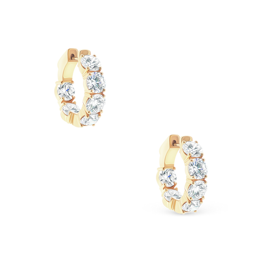 150-6620 6.05ct 18k Yellow Gold Diamond Hoops