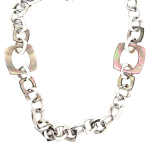 Sterling silver and opal Avant-Garde necklace. Necklace measures ap...