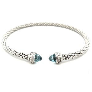 Chimento Sterling Silver Stretch Necklace With Blue Topaz