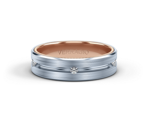 Verragio Matte Finish Diamond Men's Wedding Band