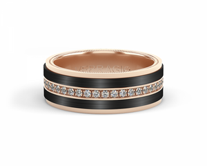 Verragio Titanium & Gold Diamond Men's Wedding Band